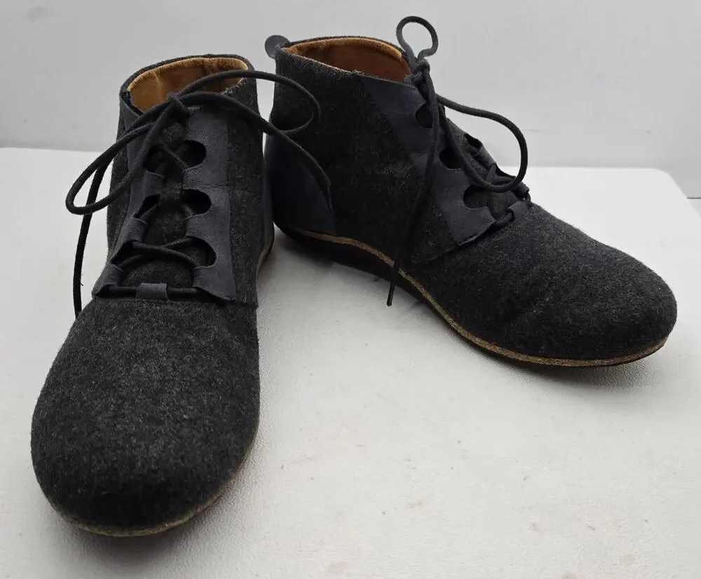 Sole District by ReCork Tour Ankle Low Boots Gray Wool Lace-Up Shoes Mens Sz 9.5